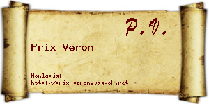 Prix Veron névjegykártya